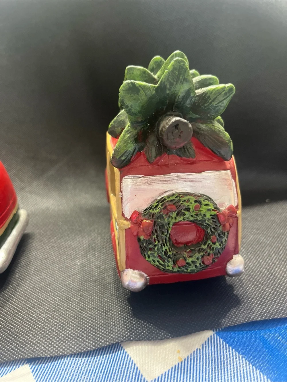 Burton Red Holiday Vintage Woody Truck with festive trailer with Black Wheels
